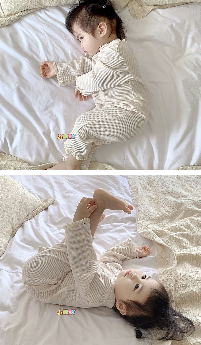 【即納】60cm/90cm ロンパース　長丈　長袖　男の子　女の子　無地　シンプル　ワ...