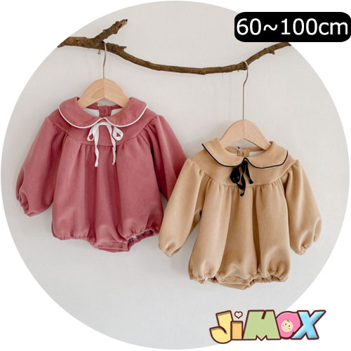 Rakuten - 【即納】60cm/90cm/100cm 「裏起毛ロンパース」裏起毛ロンパース　裏起毛　冬　無地　コ一デュロイ　ベビー服　ロンパース女の子　冬　防寒　可愛い　ベビーロンパース　ンプル　ロンパース　シンプル　女の子　ベビー服　赤ちゃん服　ベビー服 　冬