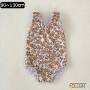 【即納】80cm/ 「メール便送料無料」 ベビー水着 ガールズ水着 ワンピース 赤ちゃんの水着 女の子 花柄 子供服 キッズ 女の子 プール 水着 プールグッズ 女子 女児 子供 通園 かわいい フレア ノースリーブ