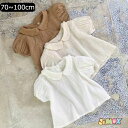 【即納】70cm/80cm/90cm/100cm 子供服 ベビー服 ブラウス トップス 半袖 ベビー服 ベビートップス 女の子 無地 くすみカラー 合わせやすいトップス 襟付き ホワイト ベージュ ブラウン 女の子 通園 幼稚園 幼稚園