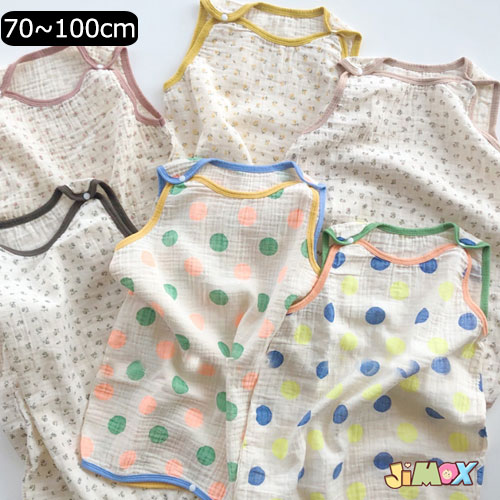 【即納】70cm/80cm/90cm/100cm「メール便送料無料」 スリーパー 夏用　夏　ベビーの寝袋　新生児　ガー..