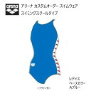 《受注生産》《送料無料》アリーナ カスタムオーダー レディス スイムウェア スイミングスクールタイプ ニューフローバック ベースカラー Aブルー OAR-S00...