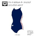 《受注生産》アリーナ カスタムオーダー レディスジュニア スイムウェア スイミングスクールタイプ Tフロージュニア ベースカラー ネイビー OAR-S001WJ...