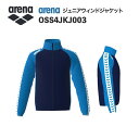 《受注生産》《送料無料》アリーナ カスタムオーダー チームウェア ウィンドジャケット ジュニア(Dネイビー×ブルー×ブルー×ホワイト×ブルー) OSS4JKJ003-NV15