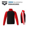 《受注生産》《送料無料》アリーナ カスタムオーダー チームウェア ウィンドジャケット ユニセックス(ブラック×レッド×レッド×ホワイト×レッド) OSS4JKU...