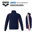 《受注生産》《送料無料》アリーナ カスタムオーダー チームウェア ウィンドジャケット ユニセックス(Dネイビー×Dネイビー×レッド×ホワイト×レッド) OSS4JKU003-NV03