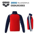 《受注生産》《送料無料》アリーナ カスタムオーダー チームウェア ウィンドジャケット ユニセックス(レッド×Dネイビー×Dネイビー×ホワイト×ネイビー) OSS4JKU003-RD05(4)