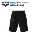 《受注生産》《送料無料》アリーナ カスタムオーダー チームウェア ウィンドハーフパンツ ユニセックス(ブラック×ホワイト×レッド) OSS4HPU005-BKRD(4)