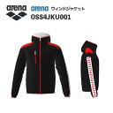 《受注生産》《送料無料》アリーナ カスタムオーダー チームウェア ウィンドジャケット ユニセックス(ブラック×レッド×ブラック×ホワイト×レッド) OSS4JK...