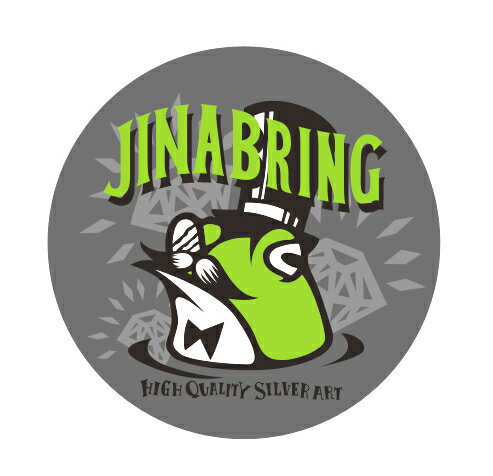 送料無料 丸型 ステッカー【JINA BRING】かわいい 緑カエル♪オリジナルステッカー貼って下さい☆直径約51mm ジナブリング ギフト プレゼント