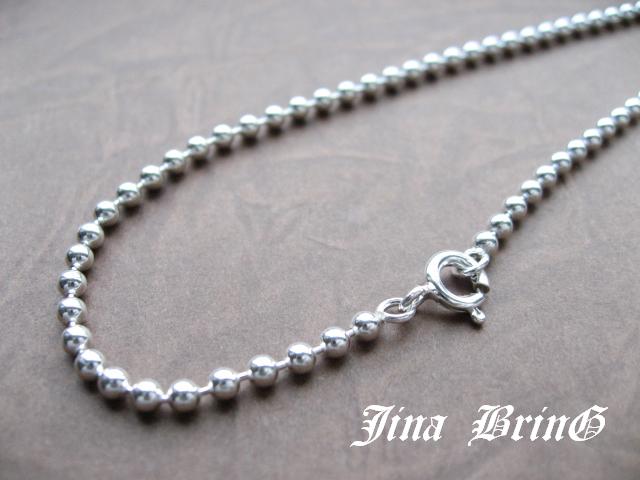 メール便 送料無料 ジナブリング (JINA BRING) 2mm シルバー925 ボールチェーン ネックレス シルバーチェーン メンズ…