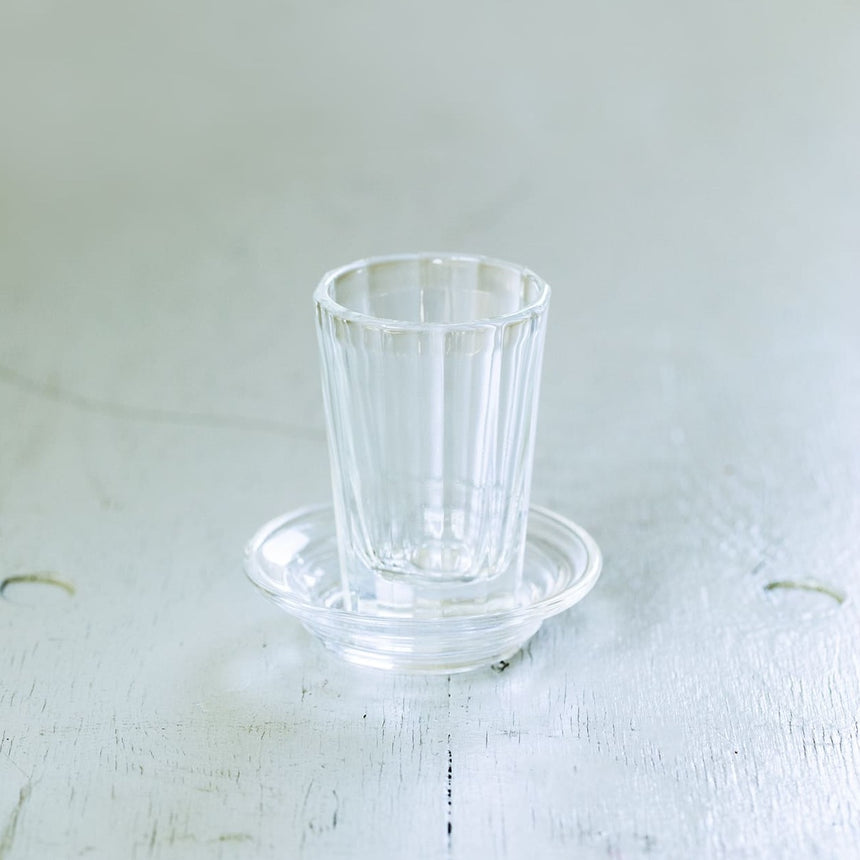 飲み屋のグラスと酒受皿 日本製 日本製品 ガラス ガラスコップ 手作り オリジナルグラス 厚口グラス 受け皿 セット 居酒屋 小料理 日本酒 モダン 110ml