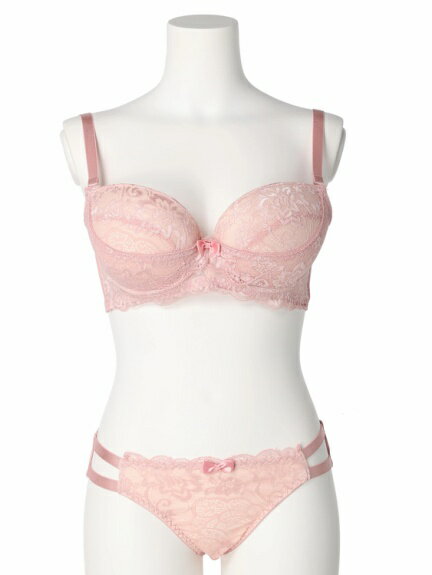 大きいサイズ レディース 【Re-J＆SUPURE】フェミニンソフトワイヤーブラ＆ショーツD85 D90 D95 E85 E90 E95 F85 F90 F95 G85 G90 G95 H85 H90 H95 85I 90I 95I ブラ ショーツ セット ブラジャー ブラジャーセット ブラショーツ 大人 可愛い かわいい ピンク グレー