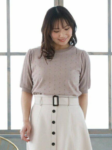 ＼50%OFF／大きいサイズレディース 【Re-J＆SUPURE】5分袖アイレットプルオーバー 大きいサイズ レディース 春服 可愛い ナチュラル トップス 半袖 長袖 春 ハレの日 プルオーバー おしゃれ 30代 40代 50代 60代 薄手 女の子 大人 大きめ キレイめ きれいめ 春夏のサムネイル