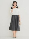 \17%OFF/大きいサイズ レディース 【Re-J&SUPURE】【WEB限定】ビジュー付きショルダーリボンオフショルワンピース2L XL 3L 4L 大きいサイズ レディース ぽっちゃり ゆったり 体型カバー おしゃれ かわいい 大人 上品 きれいめ プラスサイズ 黒 白 フェミニン