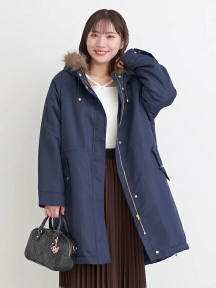 ＼20%OFF／大きいサイズ レディース アウター ロング 秋 冬 【Re-J＆SUPURE】裏ボアモッズコート2L XL 3L 4L 大きいサイズ レディース ぽっちゃり ゆったり 体型カバー おしゃれ かわいい 大人 上品 きれいめ プラスサイズ カジュアル ファー モッズコート