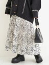 大きいサイズ レディース スカート ボトムス 秋 冬 【Re-J&SUPURE】ダルメシアン柄プリーツスカート2L XL 3L 4L 大きいサイズ レディース ...
