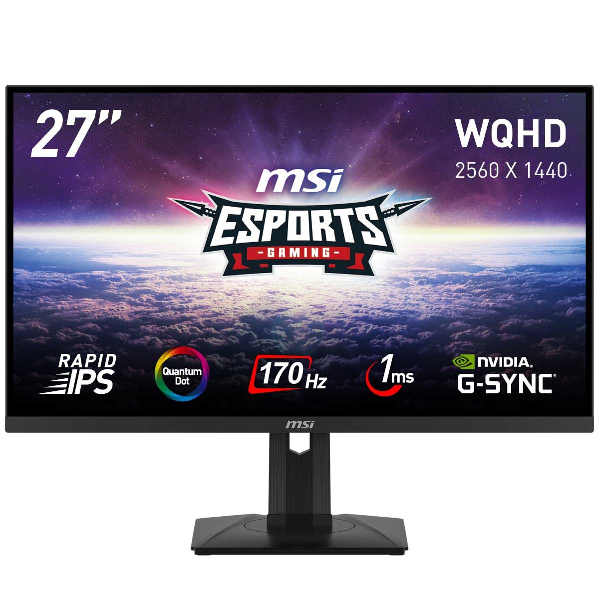 MSI 27^ Q[~OtfBXvC WQHD 2560~1440  IPS 1ms GTG  165Hz HDMI 2.0EDisplayPort USB Type-C DisplayHDR 400 A`tbJ[ iCgrW u[CgJbg  G274QPF-QD