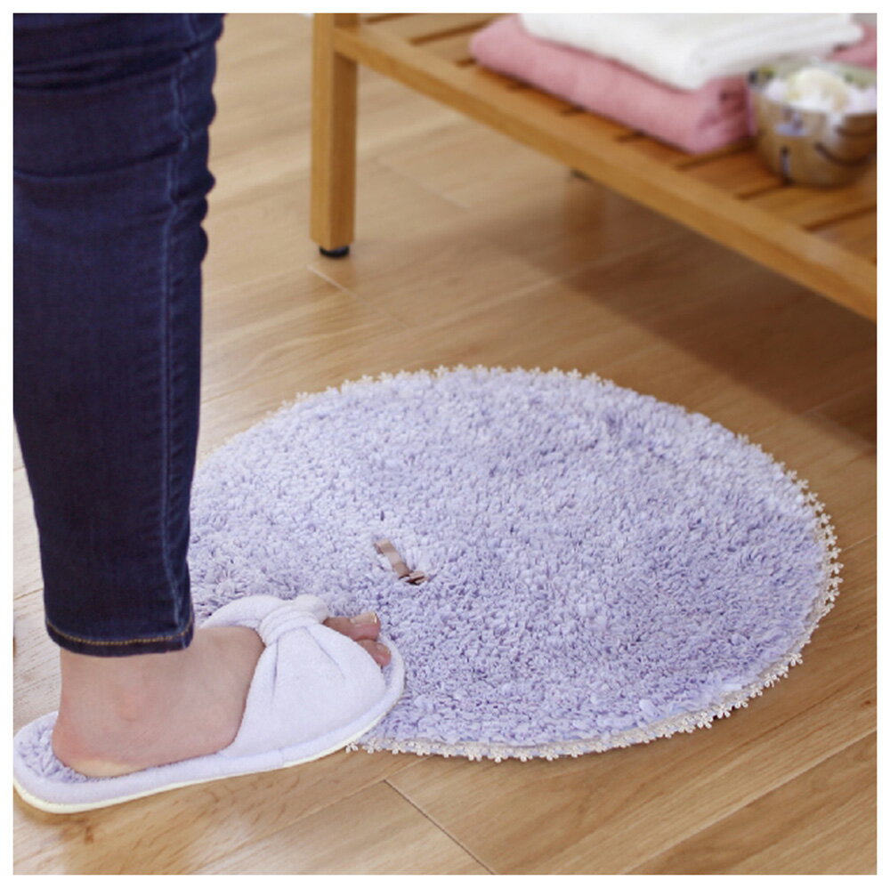 オカ プリス フルーリスフレ ラウンドマット 約47×47cm（パープル） オカ3032485 [オカ3032485]