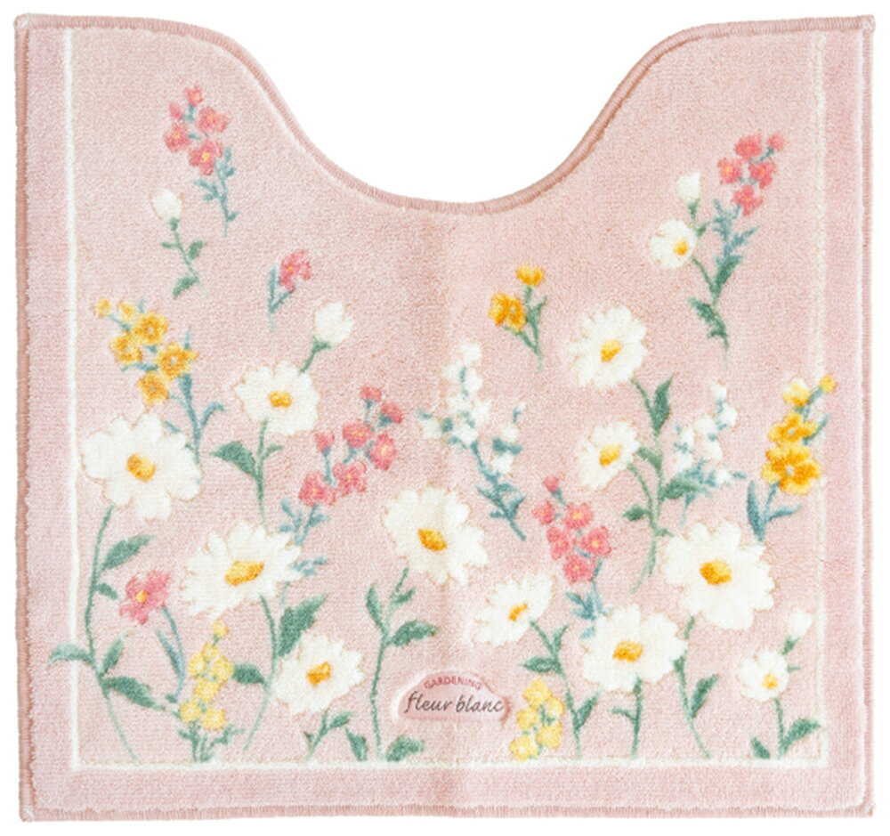 オカ フルールブラン トイレマット 約55×60cm（ピンク） オカ3032593 [オカ3032593]
