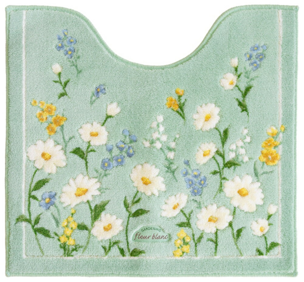 オカ フルールブラン トイレマット 約55×60cm（グリーン） オカ3032594 [オカ3032594]
