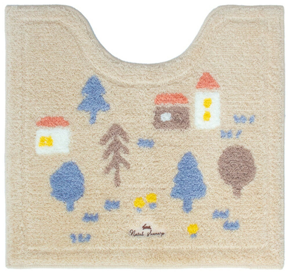 オカ ナタルシーナリー トイレマット 約55×60cm（ベージュ） オカ3032523 [オカ3032523]