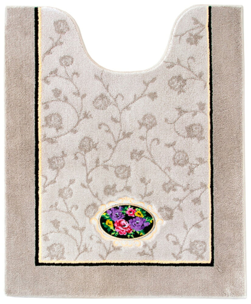 オカ シェニールロゼ ロングトイレマット 約85×67cm（ベージュ） オカ3032360 [オカ3032360]