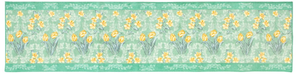 オカ ロイヤルコレクション アーツ キッチンマット 約45×180cm（グリーン） オカ3032456 [オカ3032456]