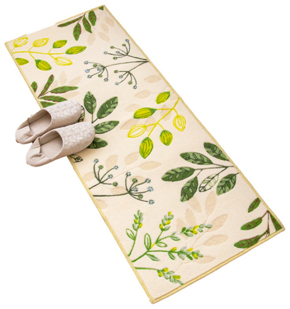 オカ リーフブレス キッチンマット 約45×120cm（グリーン） オカ3032529 [オカ3032529]