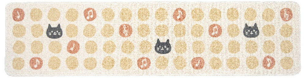 オカ リズムキャット キッチンマット 約45×180cm（ピンク） オカ3032452 [オカ3032452]