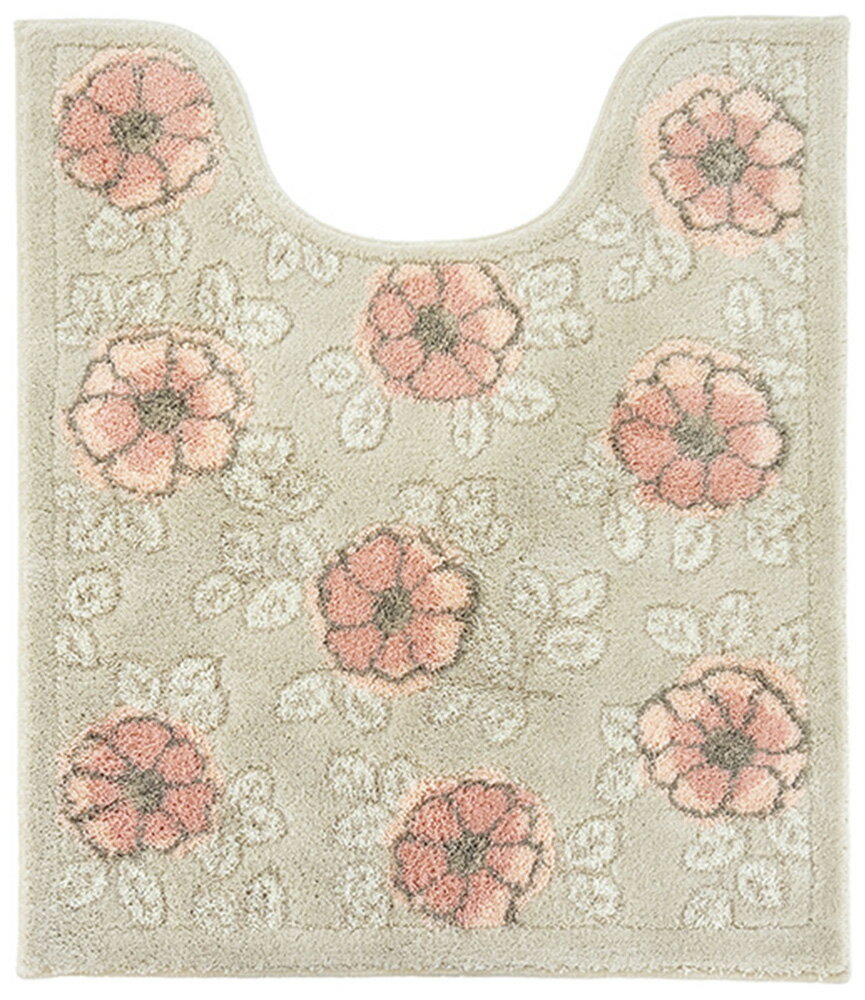 オカ フローリア トイレマット 約75×63cm（ベージュ） オカ3032536 [オカ3032536]