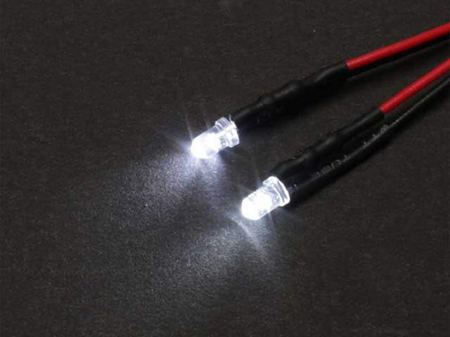 ABCホビー 【再生産】LED 白色 3mm 2個入り【62684】 ラジコン用(3.0)