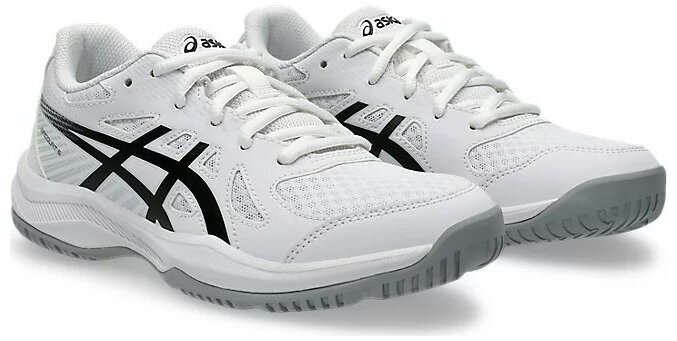 アシックス ジュニア バレーボールシューズ UPCOURT 6 GS（White/Black・サイズ：24.5cm） 1074A045-101-24.5 asics