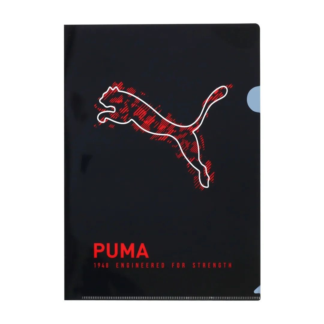 クツワ PUMA A4サイズ クリアホルダーS（ブラック・赤ロゴ） kutsuwa PM445BK