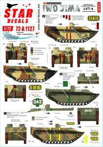 STAR DECALS 1/72 WWII アメリカ 太平洋戦線 硫黄島の戦い アメリカ海兵隊LVT-4アムトラック水陸両用車【SD72-A1127】 デカール