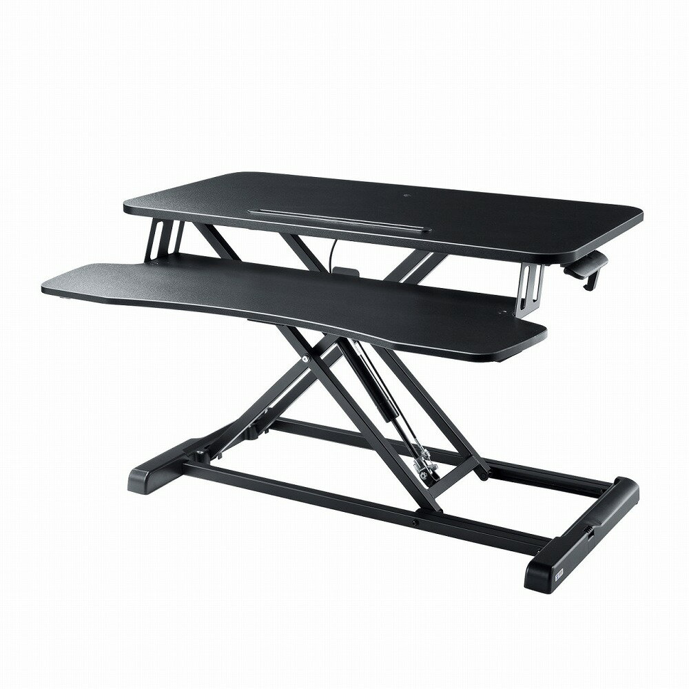 サンワサプライ エルゴノミクスリフトアップデスク（ブラック） デスクに置いて昇降機能をプラス サブテーブル付き MR-ERGST5BK