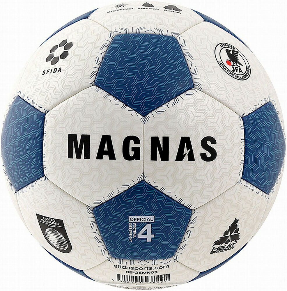 sfida（スフィーダ） サッカーボール 4号球（WHT/BLU） IMO-SB25MN03-WTBL-4 MAGNAS JR 土用