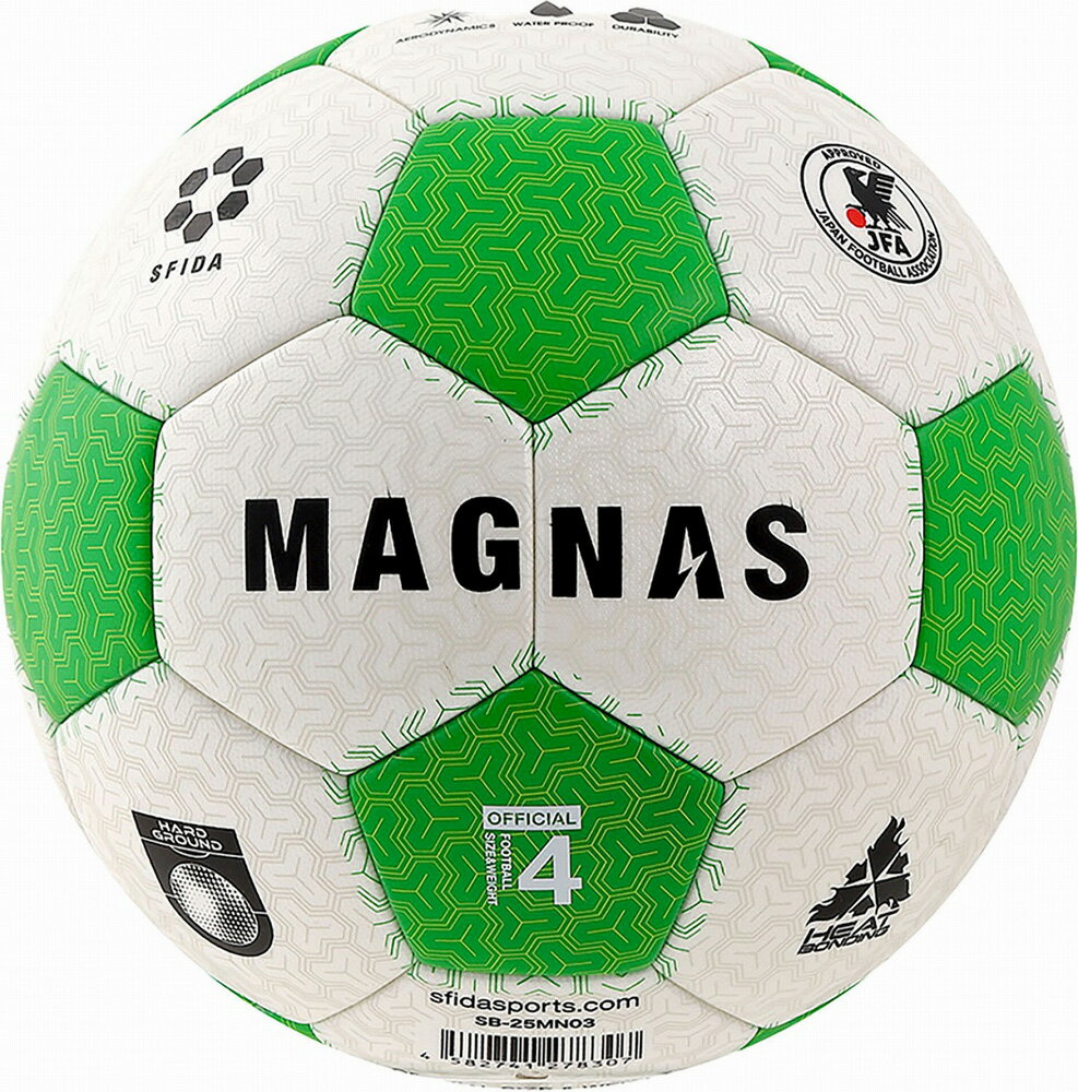 sfida（スフィーダ） サッカーボール 4号球（WHT/GRN） IMO-SB25MN03-WTGR-4 MAGNAS JR 土用