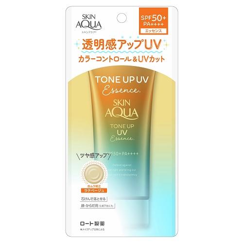 スキンアクア トーンアップUVエッセンス ラテベージュ 80g ロート製薬 SA ト-ンアツプUVエツセンスB