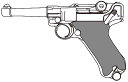 ルガー LUGER　P-08 マルシン工業 LUGER P-08 4インチ パラベラム ブラックABSグリップ モデルガン