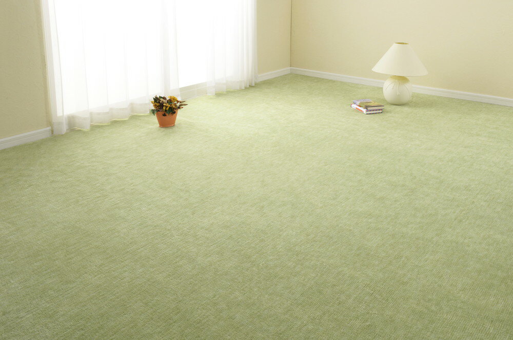 Kiretto - 萩原 ペットにやさしい平織カーペット　ラウム　江戸間2帖（176×176cm・グリーン） ラウムE2GR [ラウムE2GR]