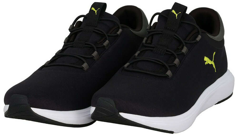 プーマ ユニセックス SOFTRIDE クルーズ 2 スリップオン コード（PUMA Black-Lime Smash-Shadow Gray・..