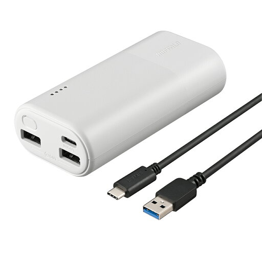 バッファロー モバイルバッテリー 10000mAh Type-C入出力対応 3ポート(ホワイト) BUFFALO BSMPB10030C3WH バッファロー モバイルバッテリー 10000mAh Type-C入出力対応 3ポート(ホワイト) BUFFALO BSMPB10030C3WH