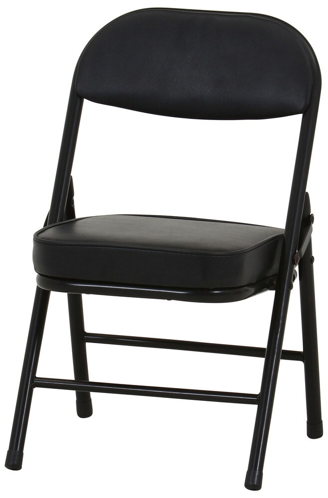 不二貿易 折りたたみチェア ロータイプ PU（ブラック） 73626 [73626フジボウエキ]