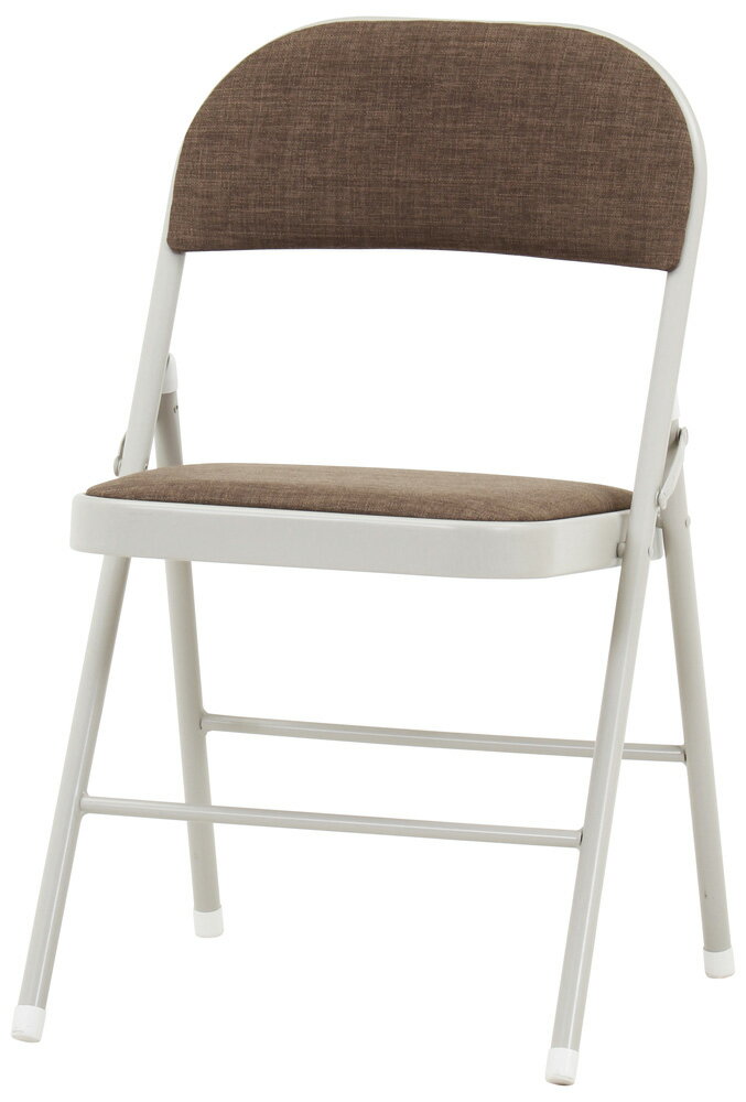 不二貿易 折りたたみチェア クッション付き（ブラウン） 73647 [73647フジボウエキ]