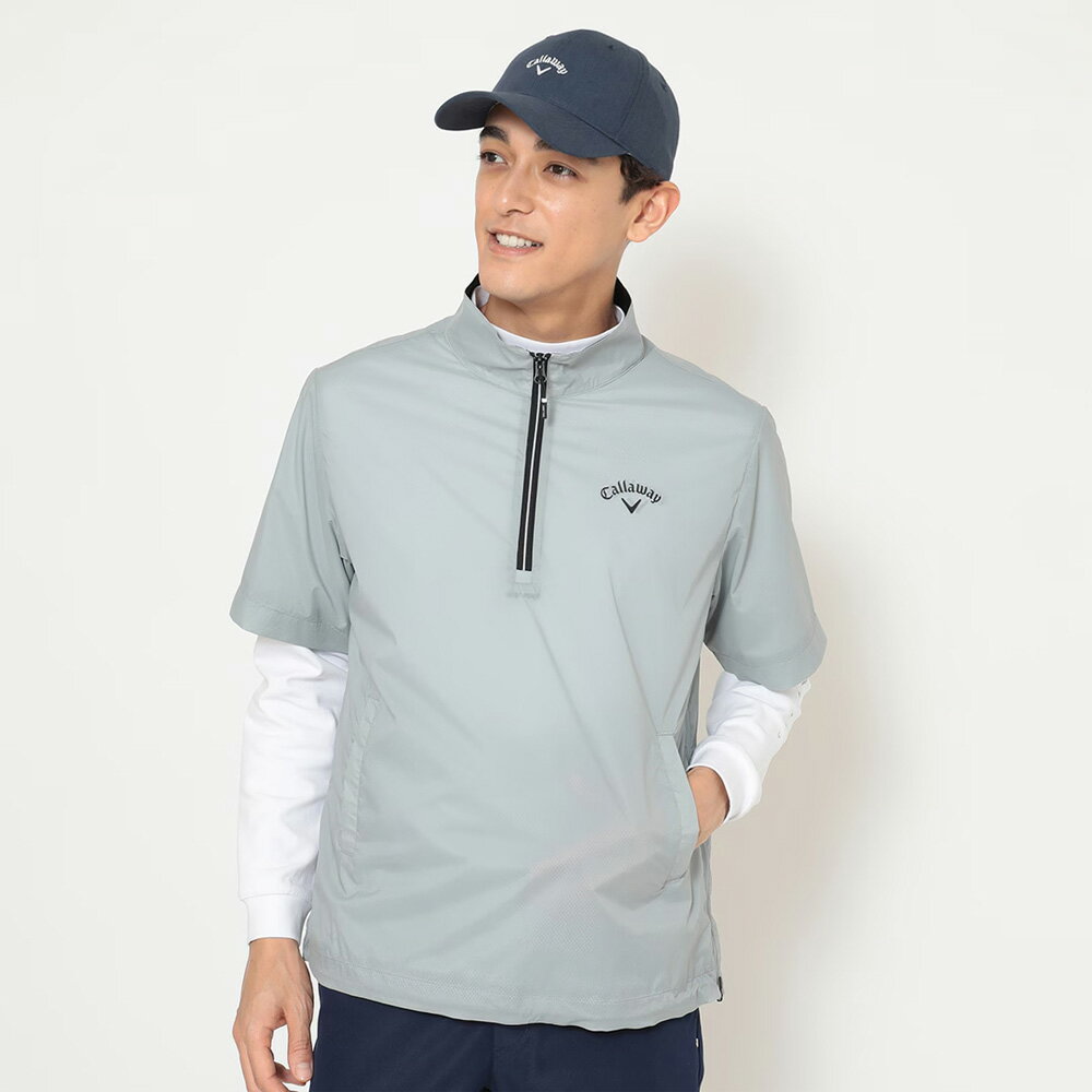 キャロウェイ メンズ ストレッチミニリップハーフジップブルゾン（グレー・サイズ：M） CW25-C25216100..