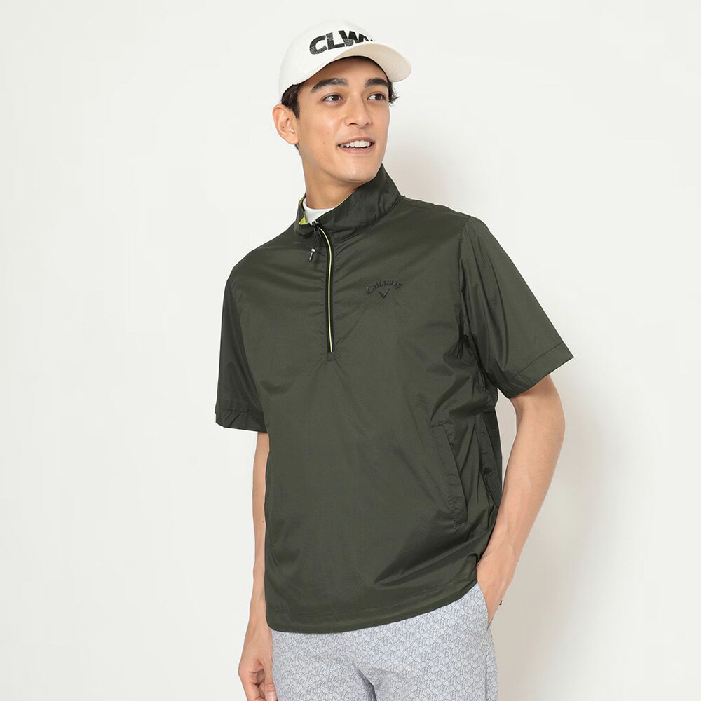 キャロウェイ メンズ ストレッチミニリップハーフジップブルゾン（カーキ・サイズ：M） CW25-C25216100..