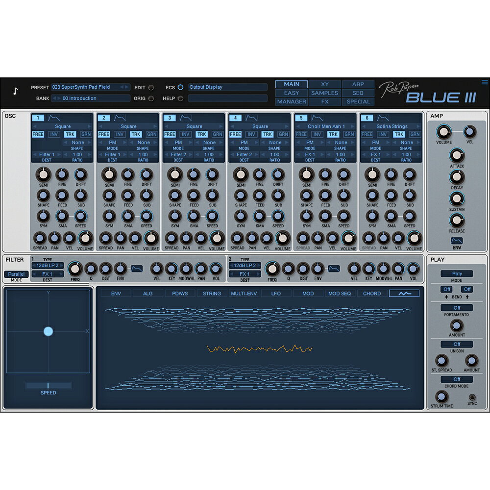 Rob Papen Rob Papen 16ボイス・クロスフュージョン・シンセサイザー Blue III BLUE3-HYB