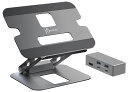 ジェイファイブクリエイト ドッキングステーション搭載 16インチ対応 ノートPCスタンド j5create Multi-Angle 4K Docking Stand JTS327