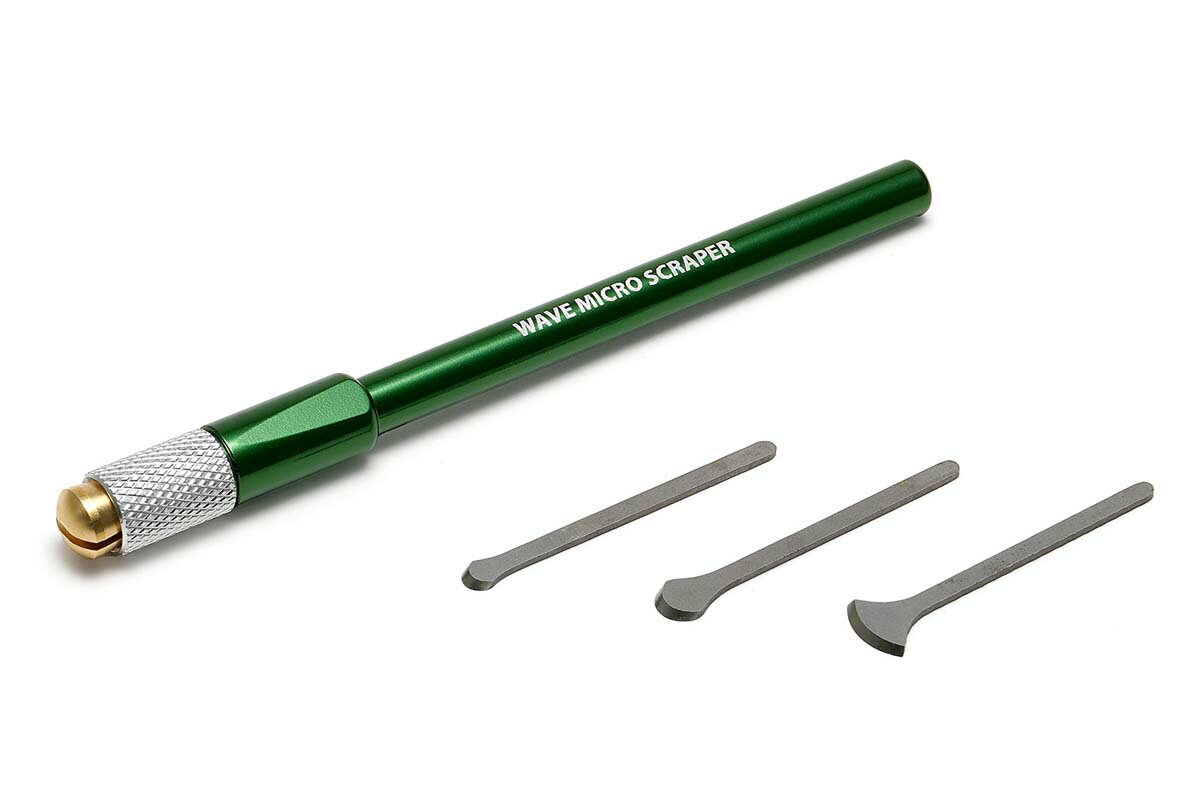 ウェーブ HGマイクロスクレーパーセット【スクレーパー3種＋グリップ（緑）】【HT-690】 工具